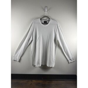 Jachs MFG Men's XXL Waffle Knit Thermal Shirt White Long Sleeve Crewneck Cotton